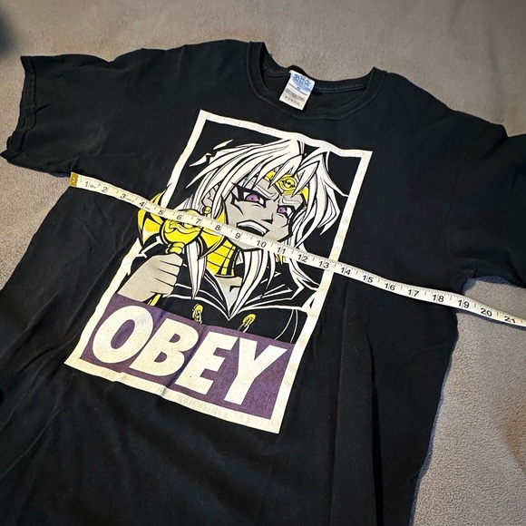 Obey My Rod. Malik Ishtar. Yu-gi-oh! Abridged Tee. Black. Medium. Cotton.  90’s. - Picture 2 of 7